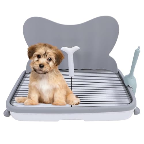 Qpets® Dog Training Toilet, Potty Tray with Poop Shovel Large Mesh Grid Double Layer Detachable Waste Tray Design Dog Potty Training Sanitary Waste Tray with Splash Guard Qpets® Dog Training Toilet, Potty Tray with Poop Shovel Large Mesh Grid Double Layer Detachable Waste Tray Design Dog Potty Training Sanitary Waste Tray with Splash Guard